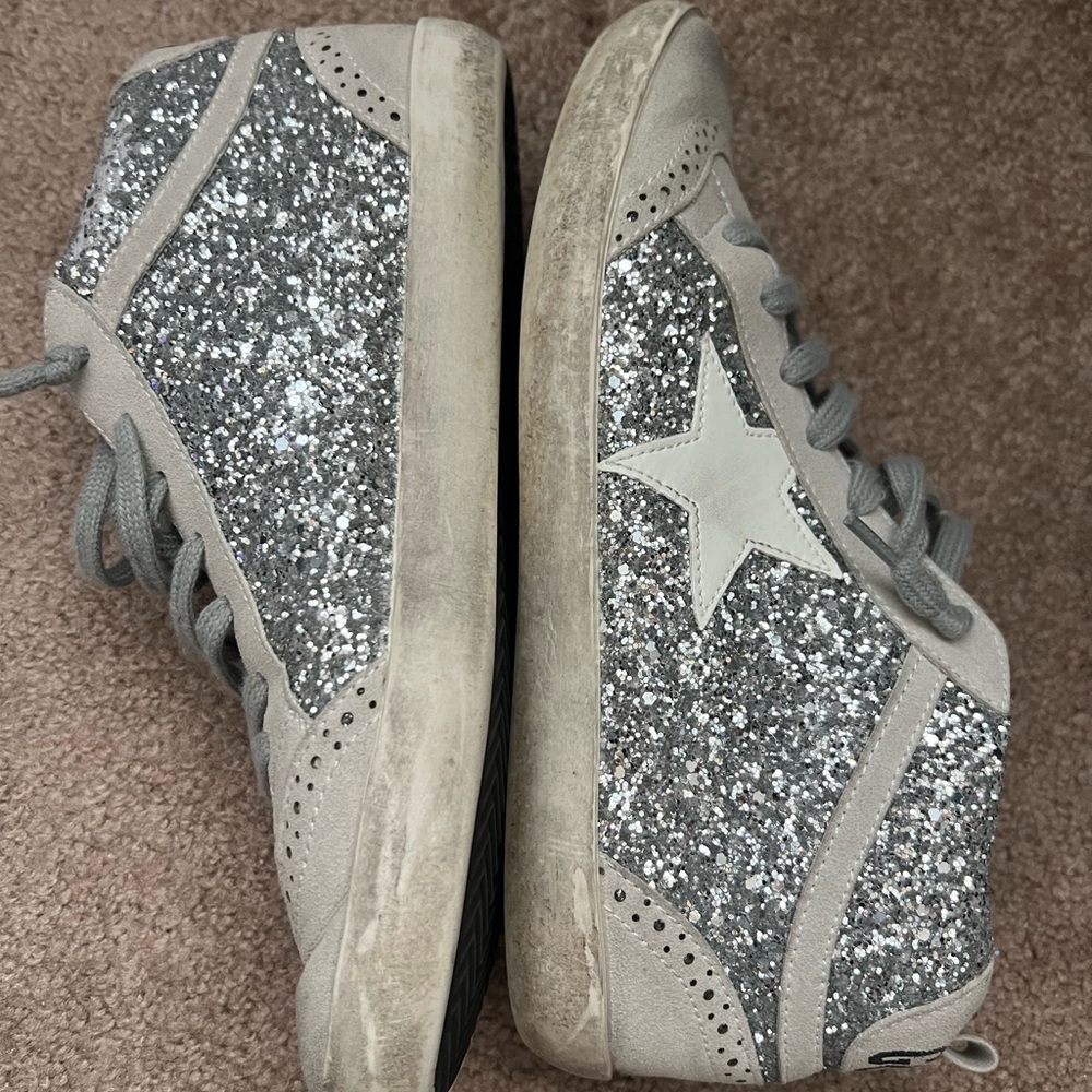 Golden Goose Midstar - Silver Sparkle